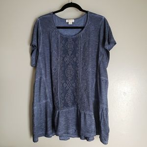 Blue blouse with beading detail